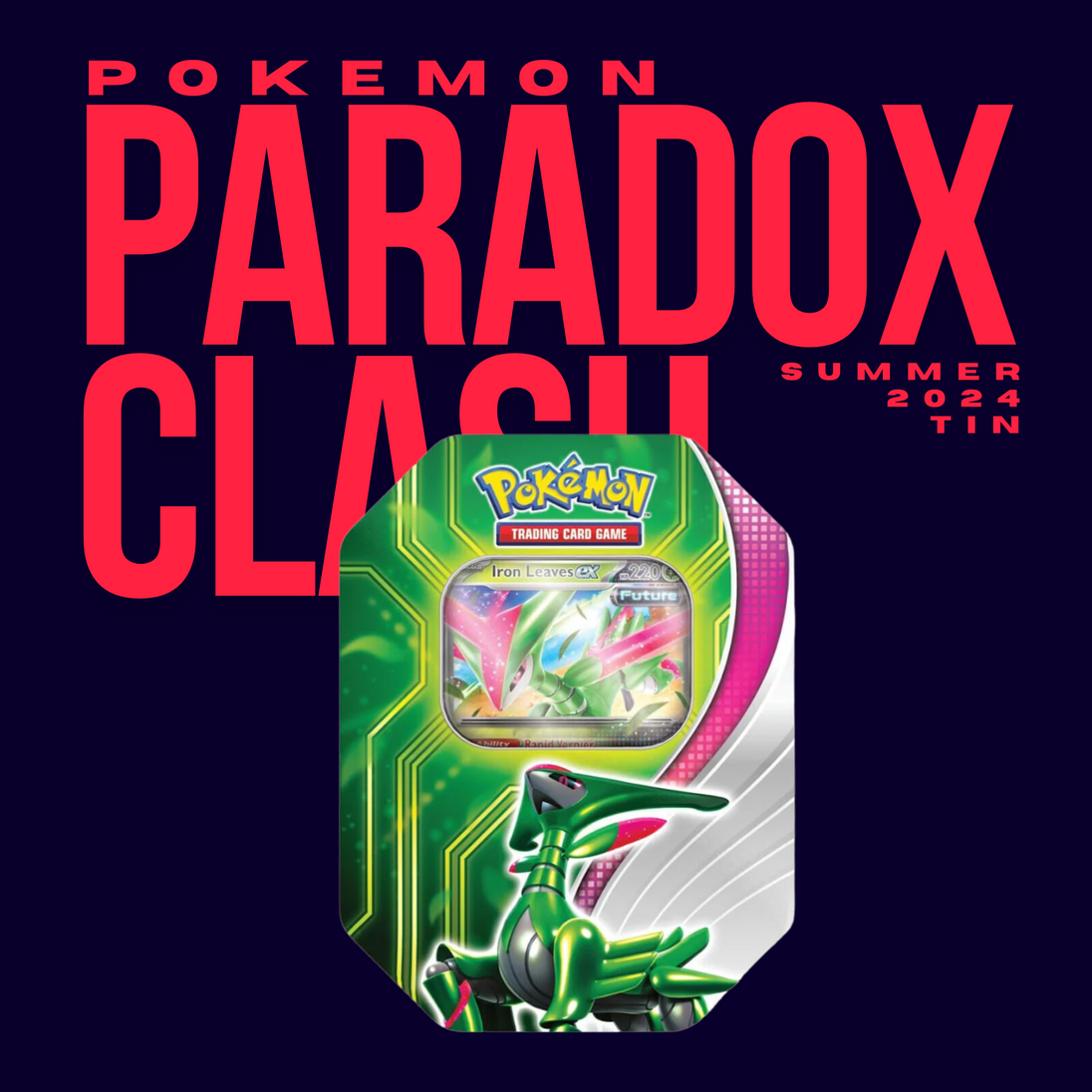 pokemon trading card game paradox clash tin Pokemon Paradox Clash Summer Tin 2024